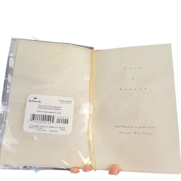 Vintage Hallmark Card Paper Mache Natural Leaves Flowers Angel Birthday Heaven - Picture 8 of 11